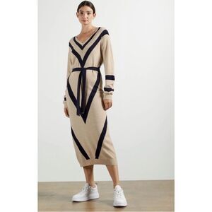 Ted Baker | Beige and Black Midi Dress